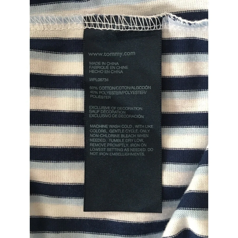 𝅺TOMMY Hilfiger Girls Flag Blue Striped Dress